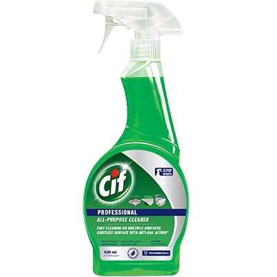 Cif Pro Spray All-Purpose 520ml - Keep surfaces clean and free from bacteria with Cif Pro All Purpose Cleaner.